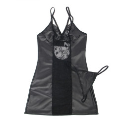 Subblime - 954161 Robe + String Cuir Noir S/M